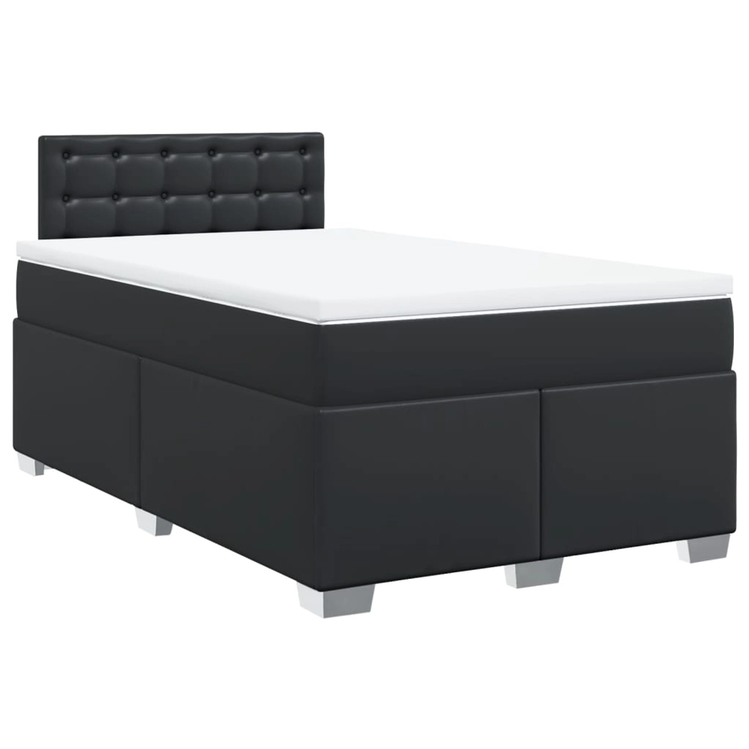 vidaXL Boxspringbett mit Matratze Schwarz 120x190 cm Kunstleder2097902 günstig online kaufen