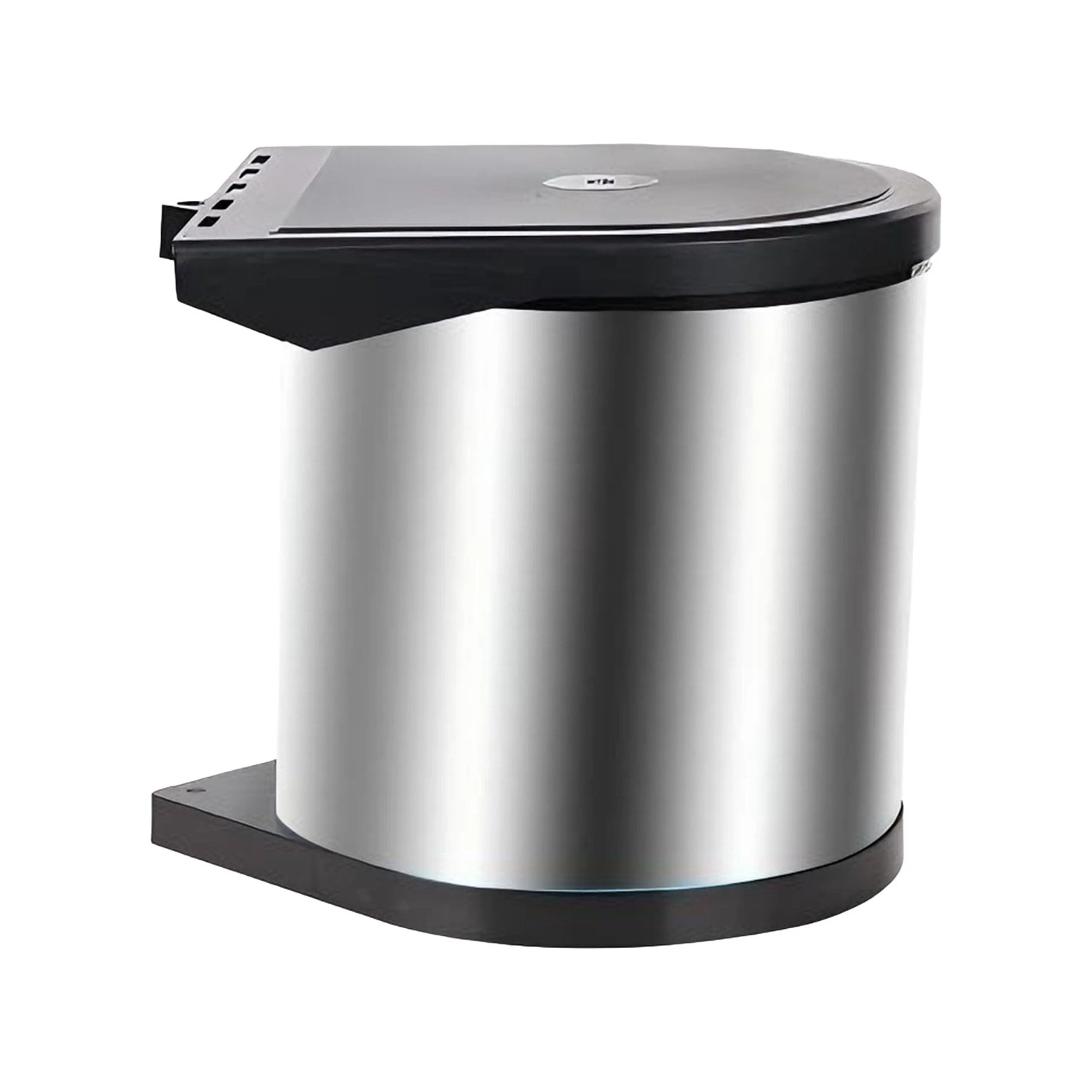 Relaxdays Einbaumülleimer Edelstahl Silber Schwingdeckel 8 Liter 27,5 cm x 27 cm x 28 cm