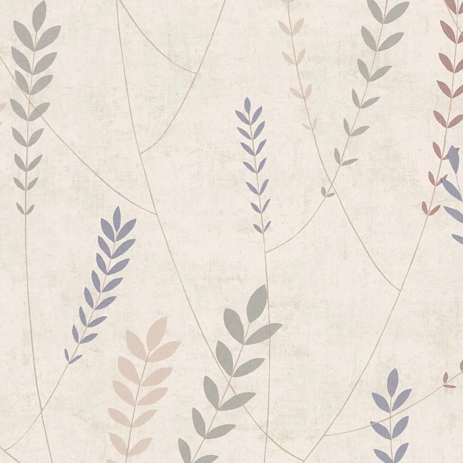 PROFHOME 791463-GU Landhaus Tapete Floral Creme Tauben-Blau blass-Braun 0,53 m x 10,05 m 5,33 m2