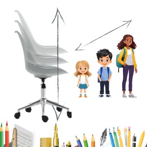 Grauer Svita Eddy Kinderschreibtischstuhl, höhenverstellbarer Drehstuhl für Kinder.