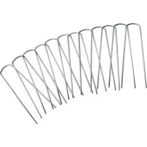 12 Folien- und Vlieshalter in U-Form, 14 cm, aus rostfreiem Stahl zum Befestigen im Garten.