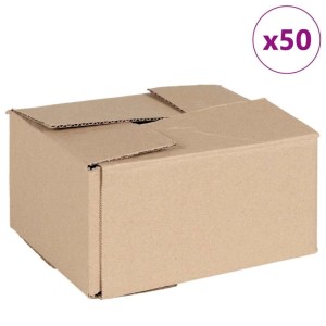 vidaXL Faltbox mit Speicher 50 Stk Natur 20 x 15 x 10 cm Karton 4106563