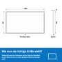 Skizze Badspiegel Aica 140x80 cm mit Maßangaben (Vorder- und Seitenansicht)