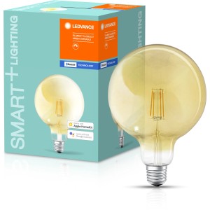 Ledvance Smart+ Bluetooth LED-Lampe Globeform Filament Gold E27/5,5W mit Verpackung.