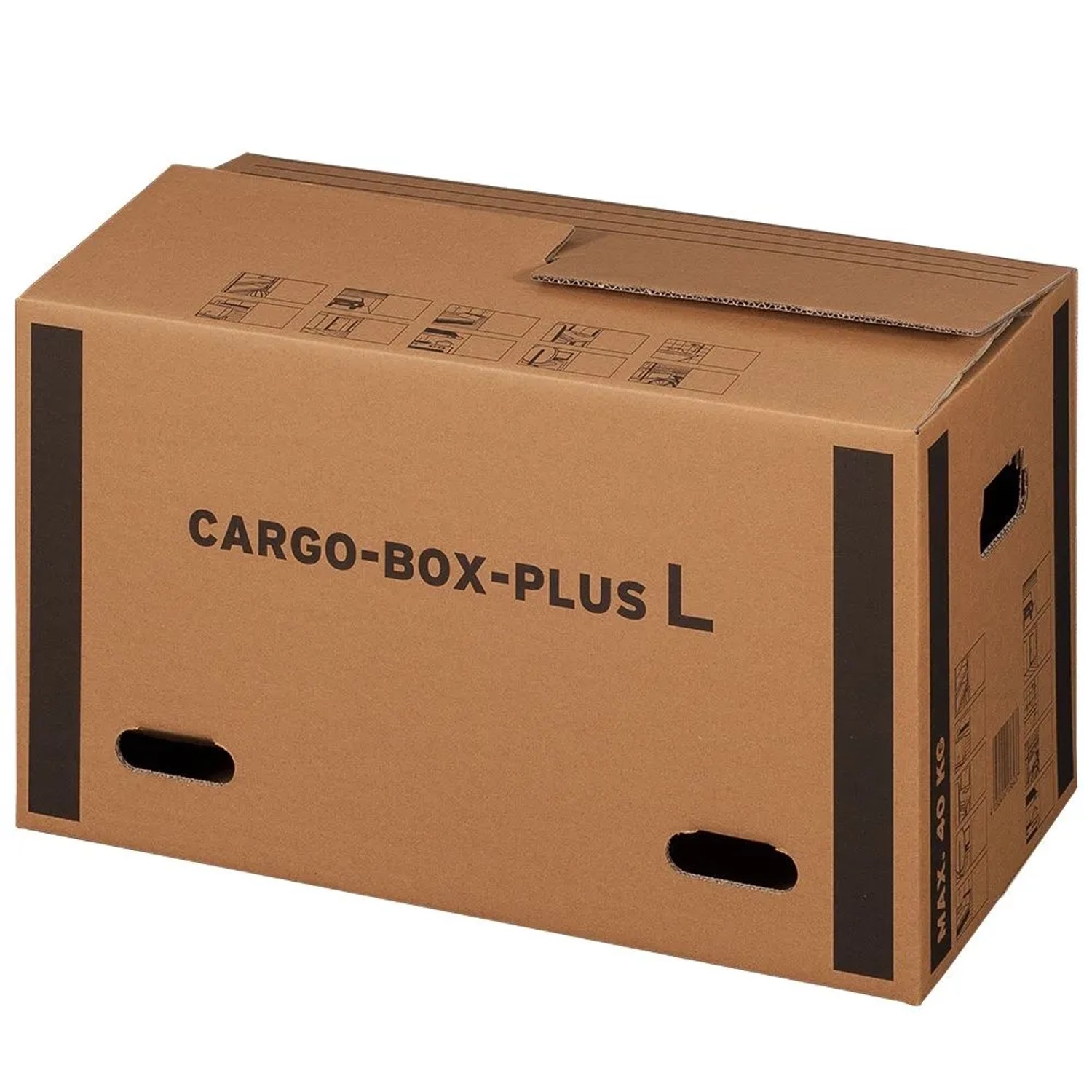 PROREGAL Mega Deal 260x Cargobox L LxBxH 640x340x360mm mit Schmetterlingsboden & Grifflöchern Doppelwellig Braun Faltkarton Umzugskarton