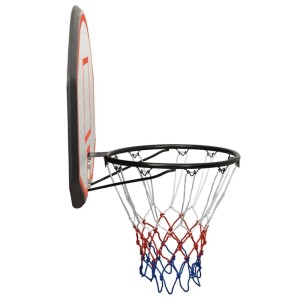 Schwarzer Basketballkorb 90x60 cm mit Netz in Rot, Weiß und Blau für Sport & Fitness.
