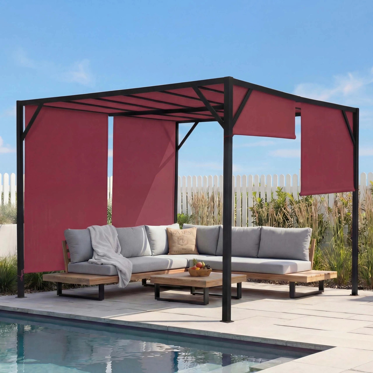 MCW Pergola Beja 3x3m Bordeaux