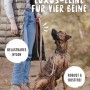 Verstellbare Rudelkönig Hundeleine Paola, 20 mm breit, rose, mit Hund im Freien.