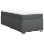 vidaXL Boxspringbett dunkelgrau (90x190 cm) mit Matratze und Auflage.