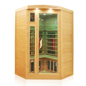 Dewello Infrarotkabine Lakefield Pro, 120x120cm, Hemlock Zeder, für 2 Personen.