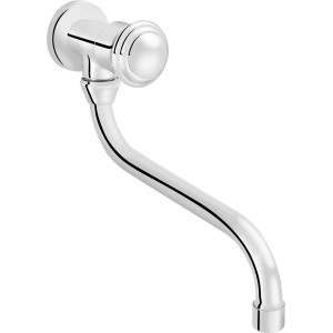 Chromfarbene baliv Kaltwasserarmatur KV-5101 für Waschbecken, Wandmontage.