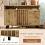 Merax Sideboard 120x40x85cm Lamellenfront Eiche_9