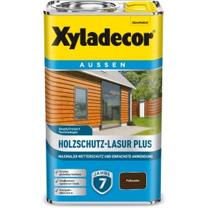 Xyladecor Holzschutz-Lasur Plus Palisander, 2,5 l Dose für langanhaltenden Wetterschutz.