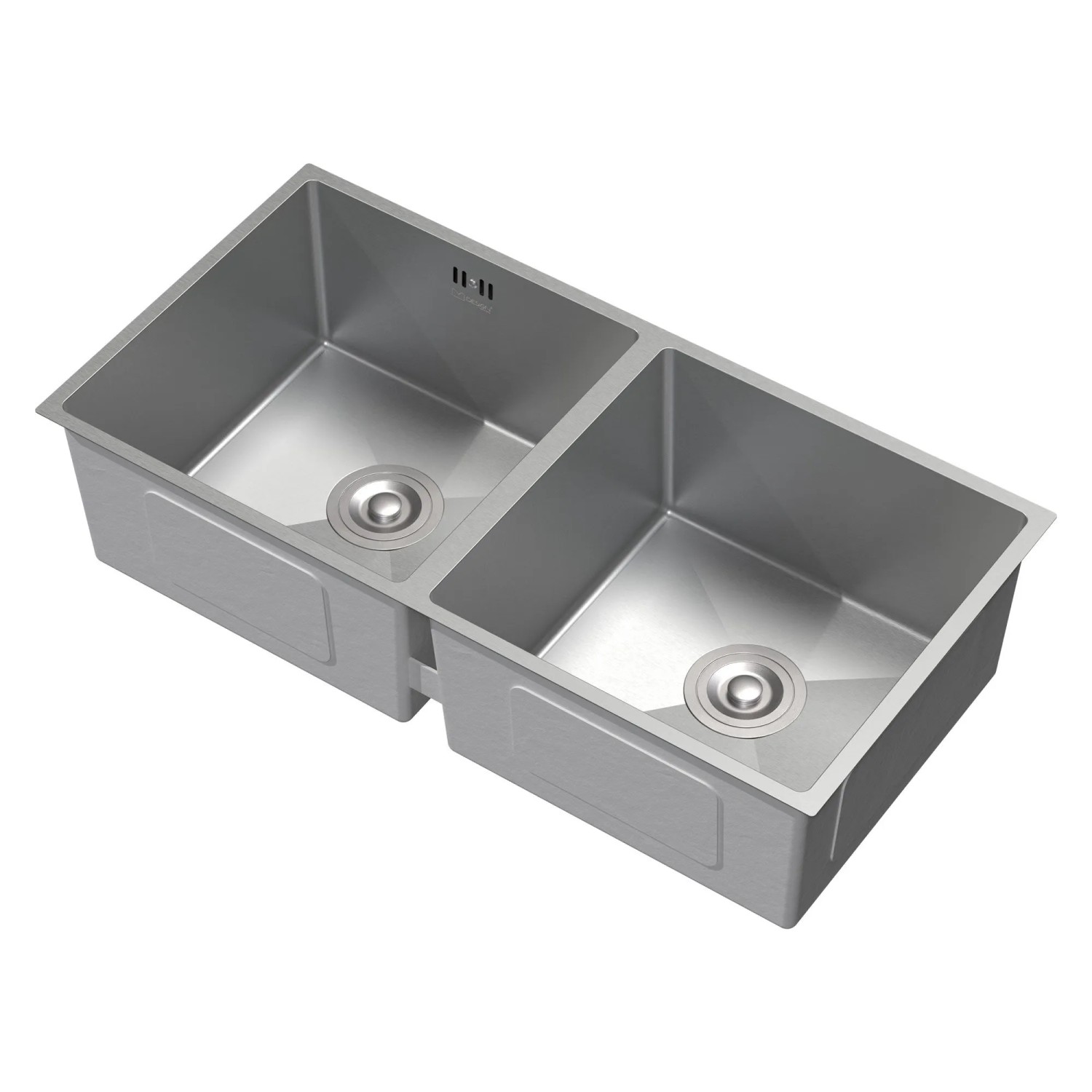 ML-Design Doppelspülbecken Edelstahl 81,5 x 40 cm 2 Becken mit Siphon