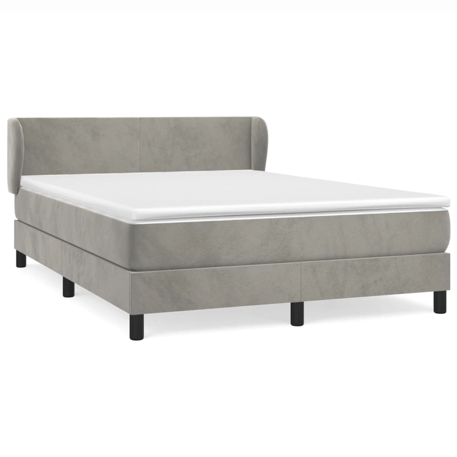 vidaXL Boxspringbett mit Matratze Hellgrau 140x200 cm Samt1376657 günstig online kaufen