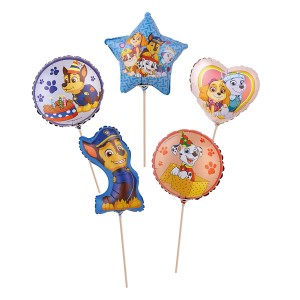 Mehrfarbige Happy People Mini Folienballons Paw Patrol, 5-fach sortiert.