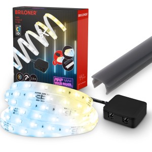 Briloner LED-Band Starter-Set für Paneele, 2,6 m mit CCT-Funktion, zur flexiblen Beleuchtung.