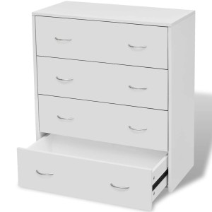 vidaXL Kommode mit 4 Schubladen 60x30,5x71 cm Weiß 242545