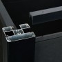 Detailaufnahme: Zubehör-Set für WPC-Hochbeet, Steckmodule aus Kunststoff in Schwarz und Silber.