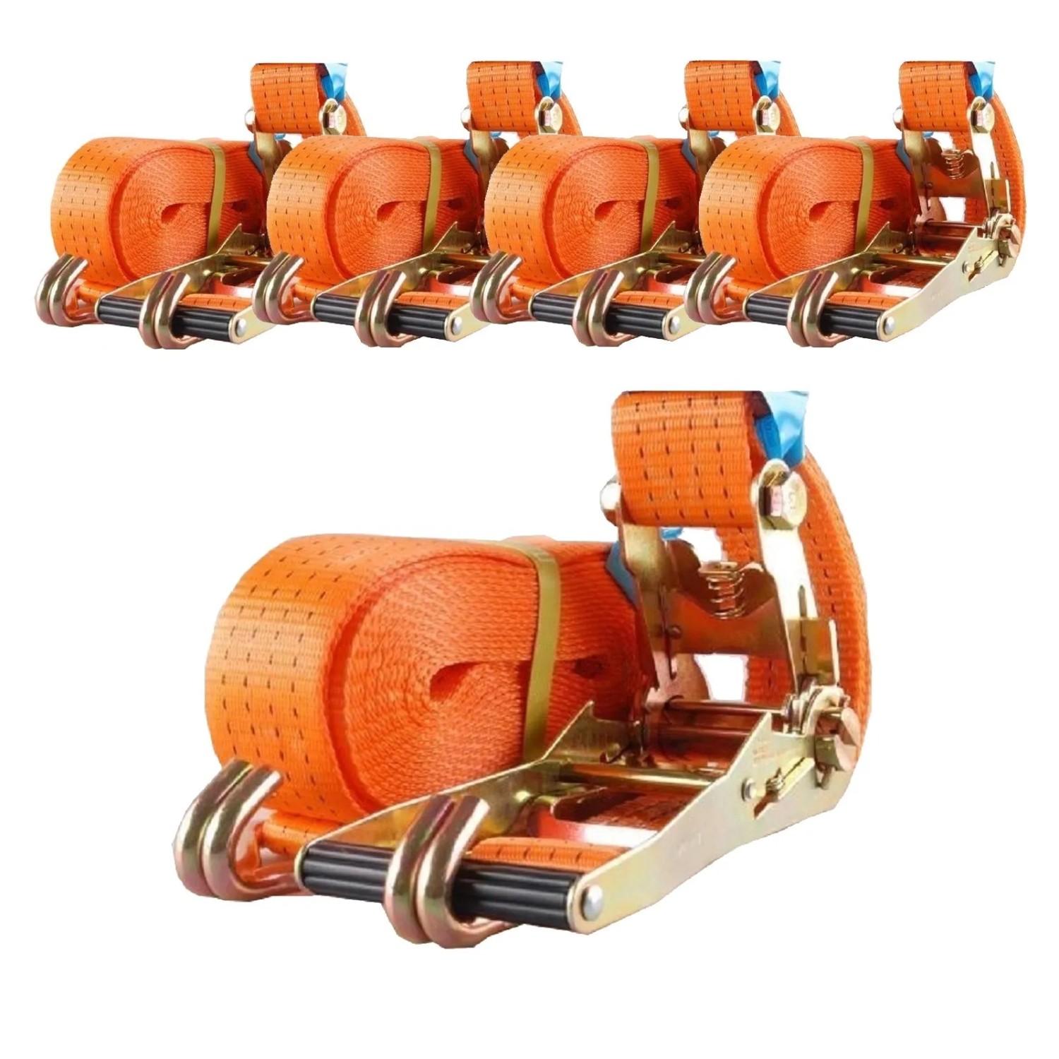 TRUTZHOLM 5x Profi Ratschen Spanngurt 2 Teilig 8m 4t 4000kg TÜV/GS Orange