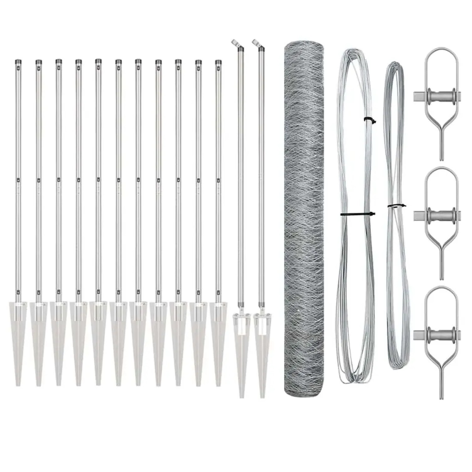 vidaXL Zaunpfosten Silber 10 x 1,4 m 36 mm Maschenweite Stahl 3353350 günstig online kaufen