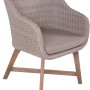 Garten Pleasure Sessel Oakland, 4er-Set, grau, mit Akazienholzbeinen und Sitzkissen.