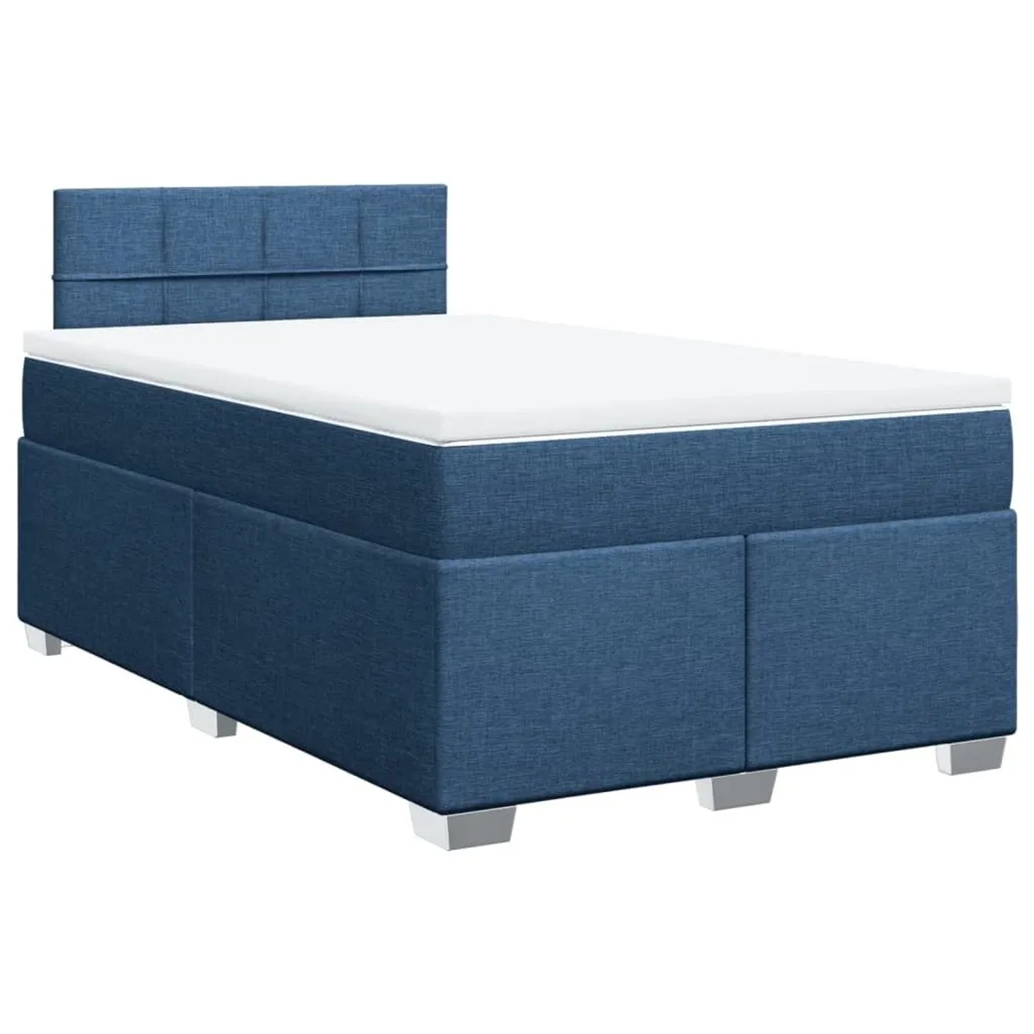 vidaXL Boxspringbett mit Matratze Blau 120x200 cm Stoff 3288161