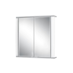 Weißer Jokey Spiegelschrank Marno mit LED-Beleuchtung, 65x66 cm, für das Badezimmer.