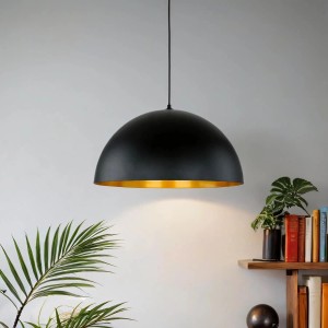 EASYLIGHT Pendelleuchte Rund Ø 50 cm Metall in Schwarz Gold E27 Höhenverstellbar