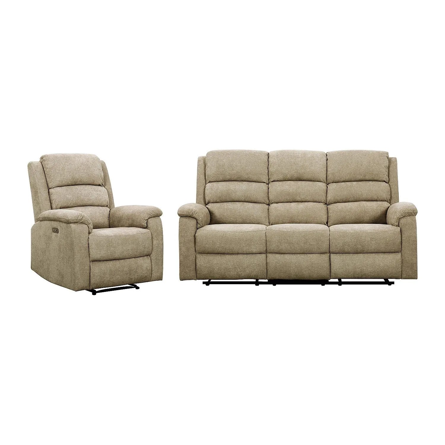 Vente-unique Couchgarnitur Mit Sessel Nevers Taupe 187 cm  86 cm