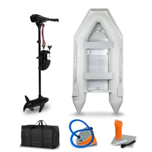 EBERTH Schlauchboot mit Motor, Zubehör: Boot, Motor, Paddel, Pumpe, Tasche, Reparaturset.