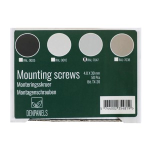 Denpanels Schrauben, grau, 50 Stk. Zubehör für Akustikpaneele.