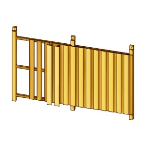 Skan Holz Rückwand für Carport Emsland, Deckelschalung aus Leimholz, 550x220 cm.