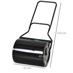 Outsunny Rasenwalze mit U-Griff, schwarz. Ideal zum Ebnen von Rasenflächen und für die Gartenpflege.