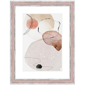 WANDStyle Bilderrahmen H460, 40x60 cm, rosa Massivholz im Vintage-Stil mit abstraktem Bild.