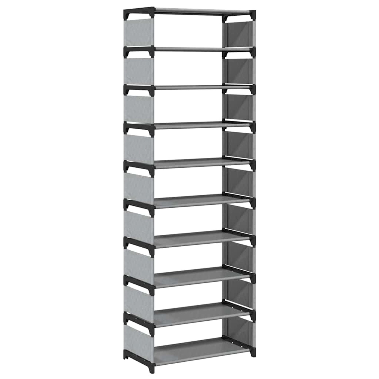 vidaXL Schuhregal 10-Stöckig Grau 54x28x158 cm Vliesstoff 4100624 günstig online kaufen