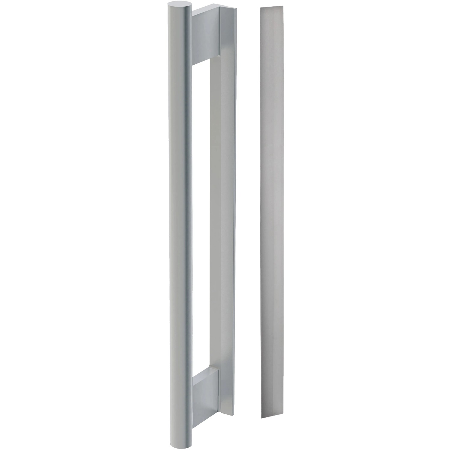 Novadoors Griffstange mit Griffleiste Nova 49016, Edelstahloptik für Glastüren.