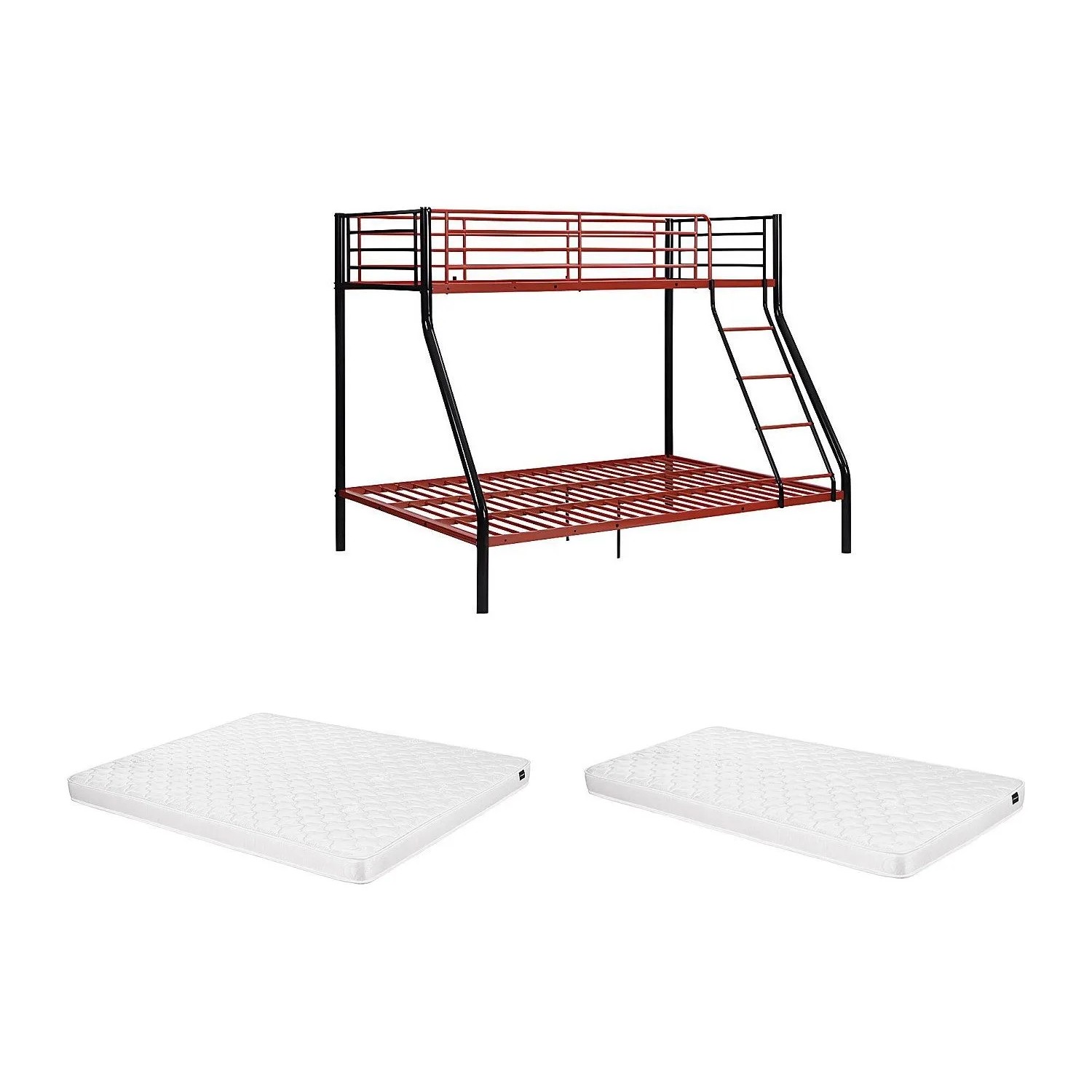 Vente-unique Etagenbett Elevatio Schwarz  Rot 199 cm