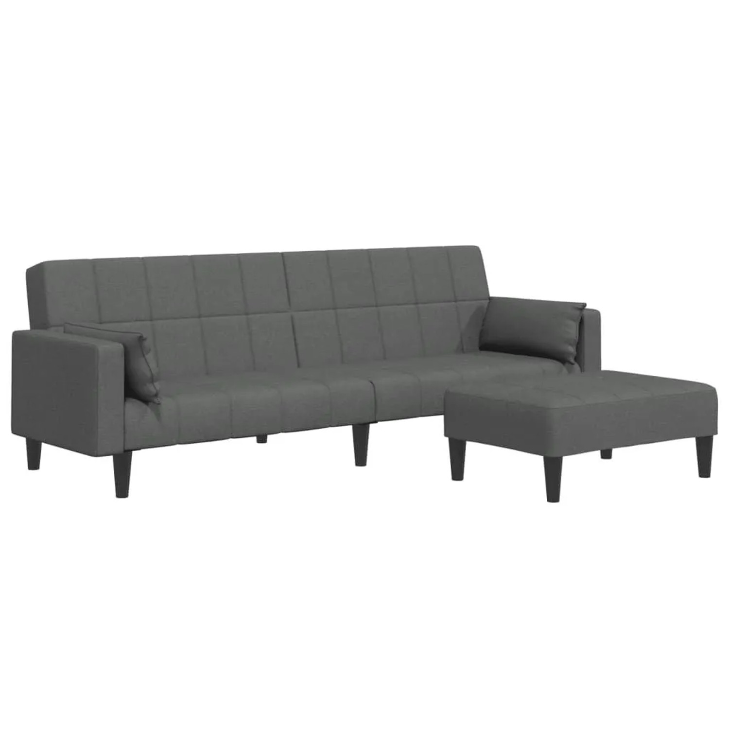 vidaXL Schlafsofa 2-Sitzer mit Fußhocker Dunkelgrau Stoff 3258124 günstig online kaufen