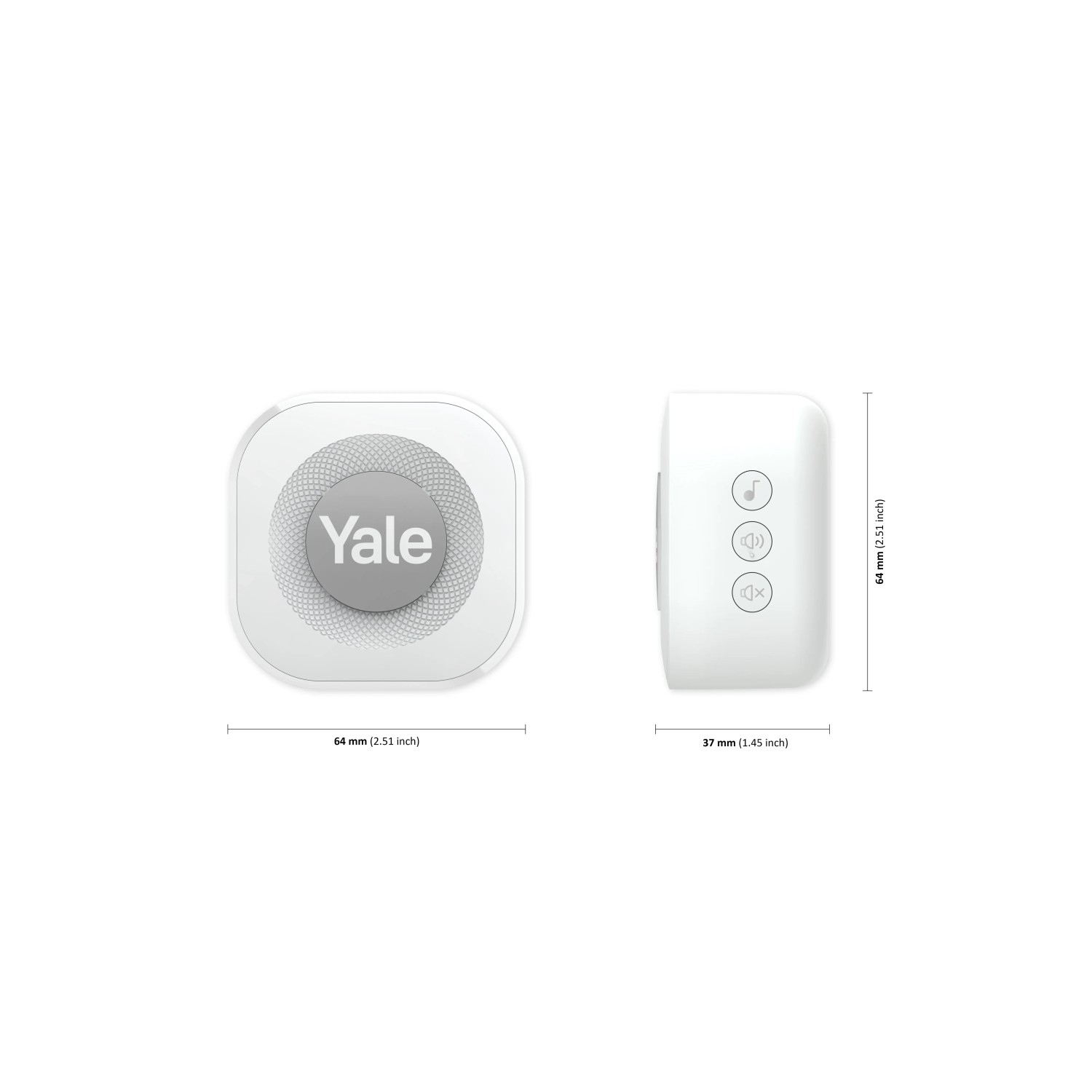 Yale Chime Smart-Camera Türgong für kabellose Video-Türklingel, weiße Ausführung.