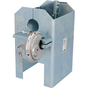 Unitec Kastensicherung für PKW-Anhänger mit Schloss, verzinkter Stahl.