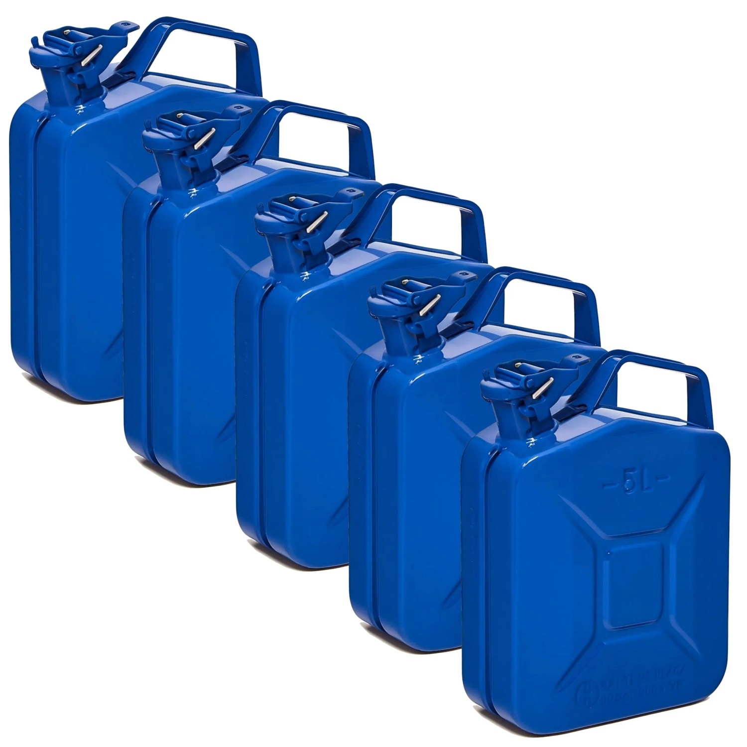 BW Kraftstoffkanister Metall Benzinkanister 5x 5 Liter Blau RAL 5005 TÜV-geprüft und UN-Zulassung Made in Europe