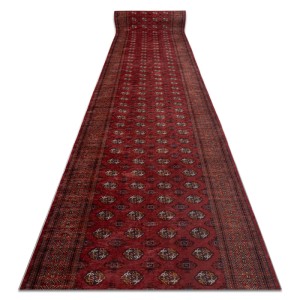 Roter RugsX Läufer mit orientalischem Muster. Rutschfester Teppich für Flur und Küche.