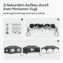 Grauer 3x6m Faltpavillon Aufbau: Von kompakt gefaltet bis komplett mit/ohne Seitenwände. Schnelle, werkzeuglose Montage des Sonnenschutzes.