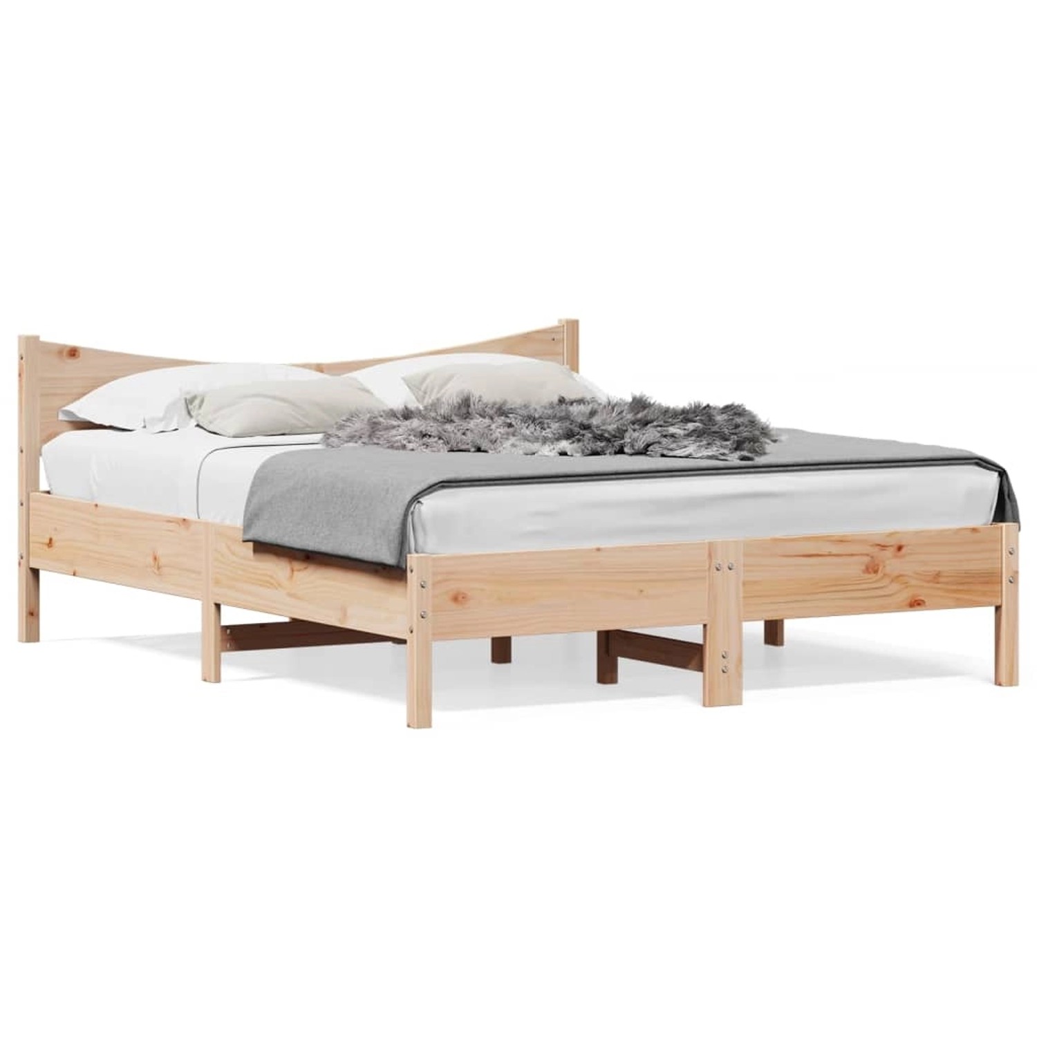 vidaXL Massivholzbett ohne Matratze 150x200 cm Kiefernholz 3216366 günstig online kaufen