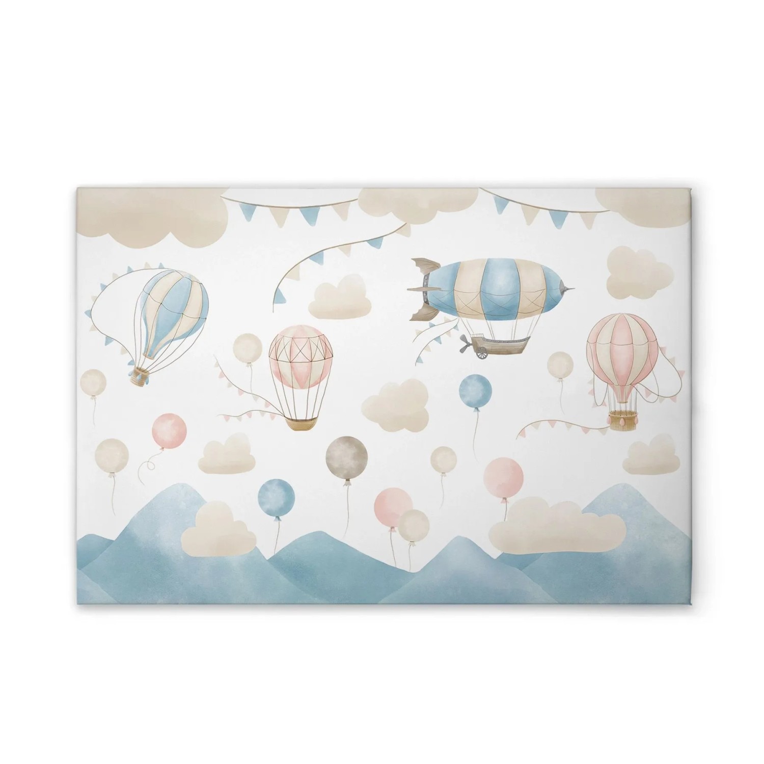 Tadessi Leinwandbild - M1-No.50572 - Heißluftballons mit Wolken - 120 x 80 cm - Querformat