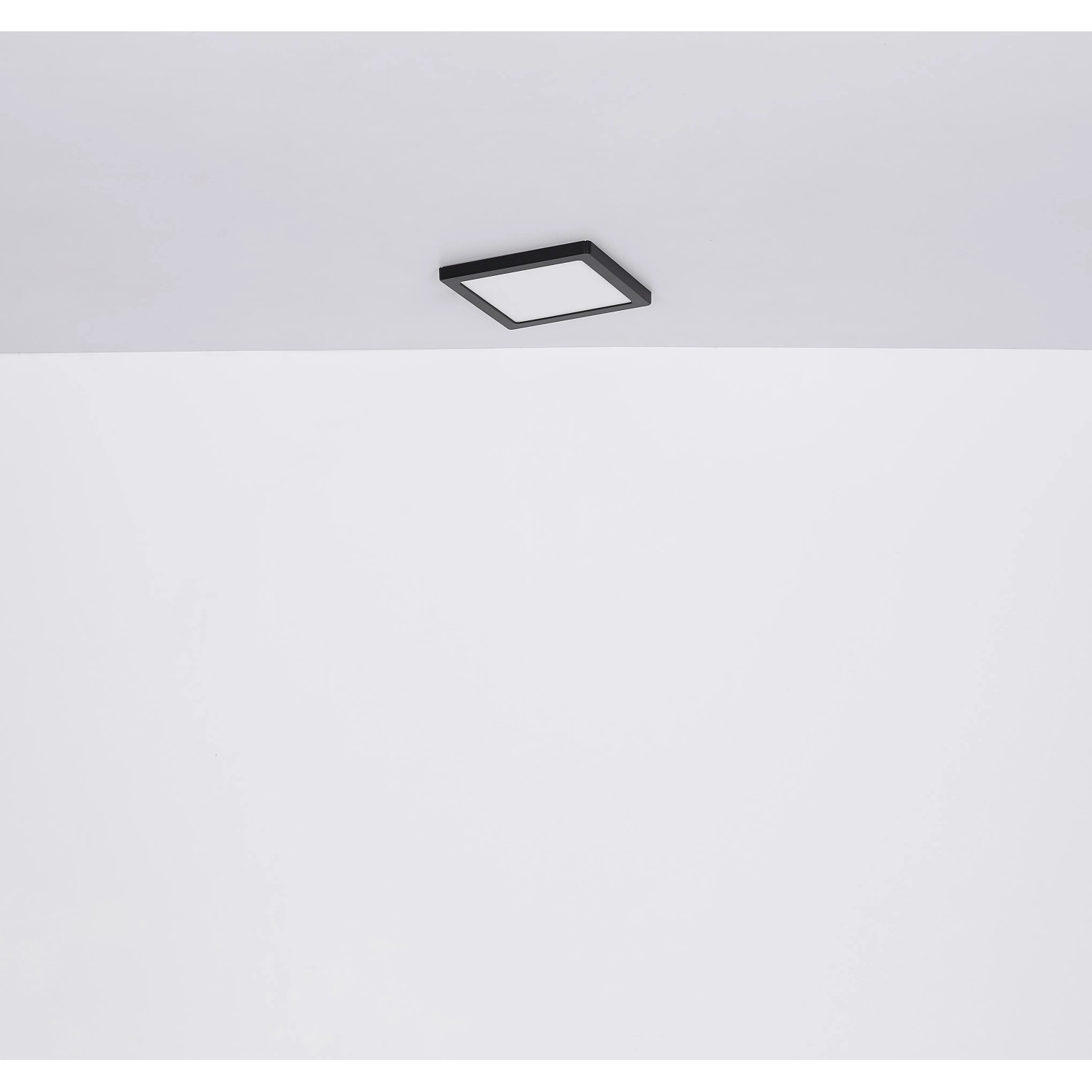 Quadratische, weiße LED-Deckenleuchte Lasse von Globo, 291x291x17 mm, für stimmungsvolle Beleuchtung.