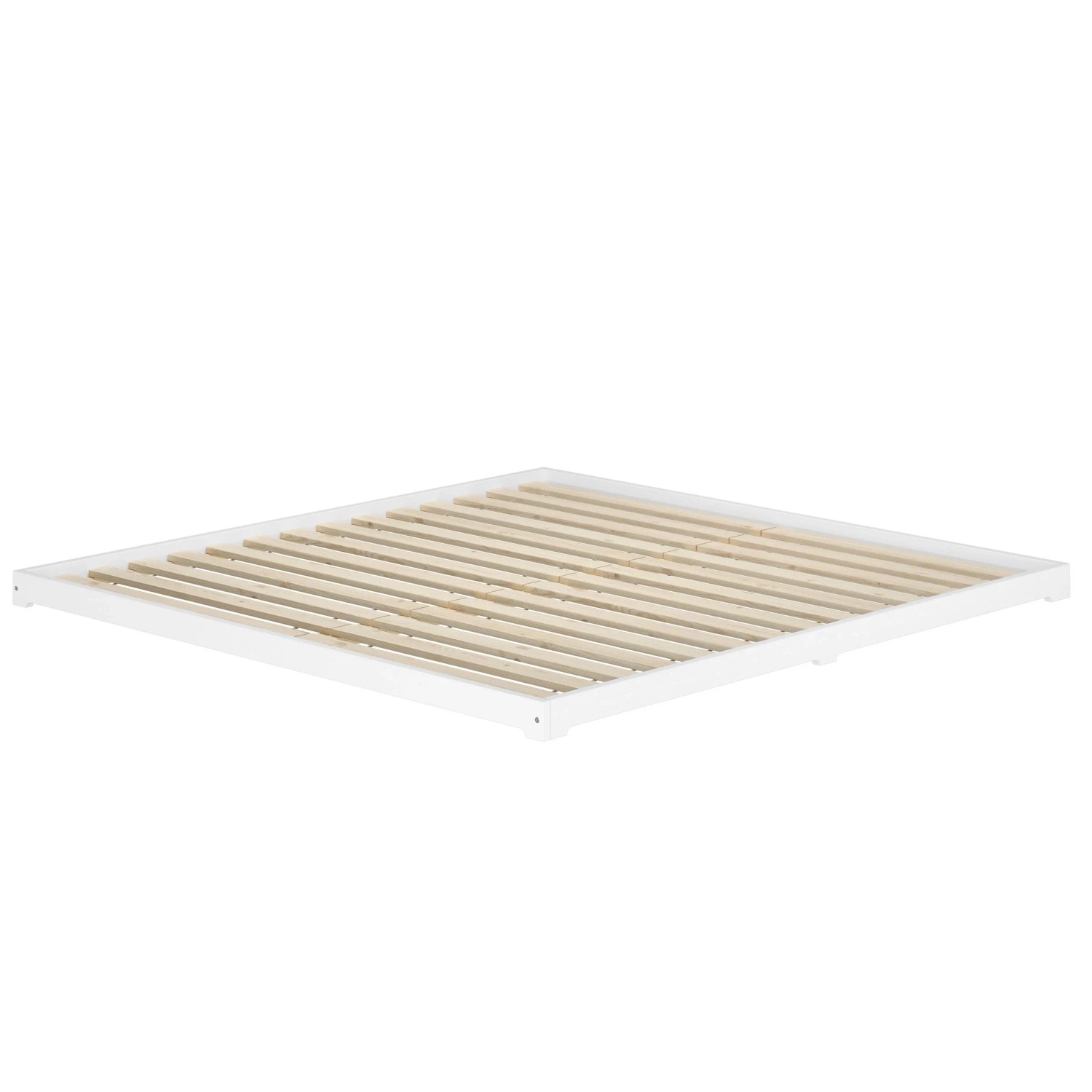 Erst-Holz Weißes Holzbett Doppelbett Futonbett 200 x 200 cm Kiefer Modell 47 Rollrost inkl.