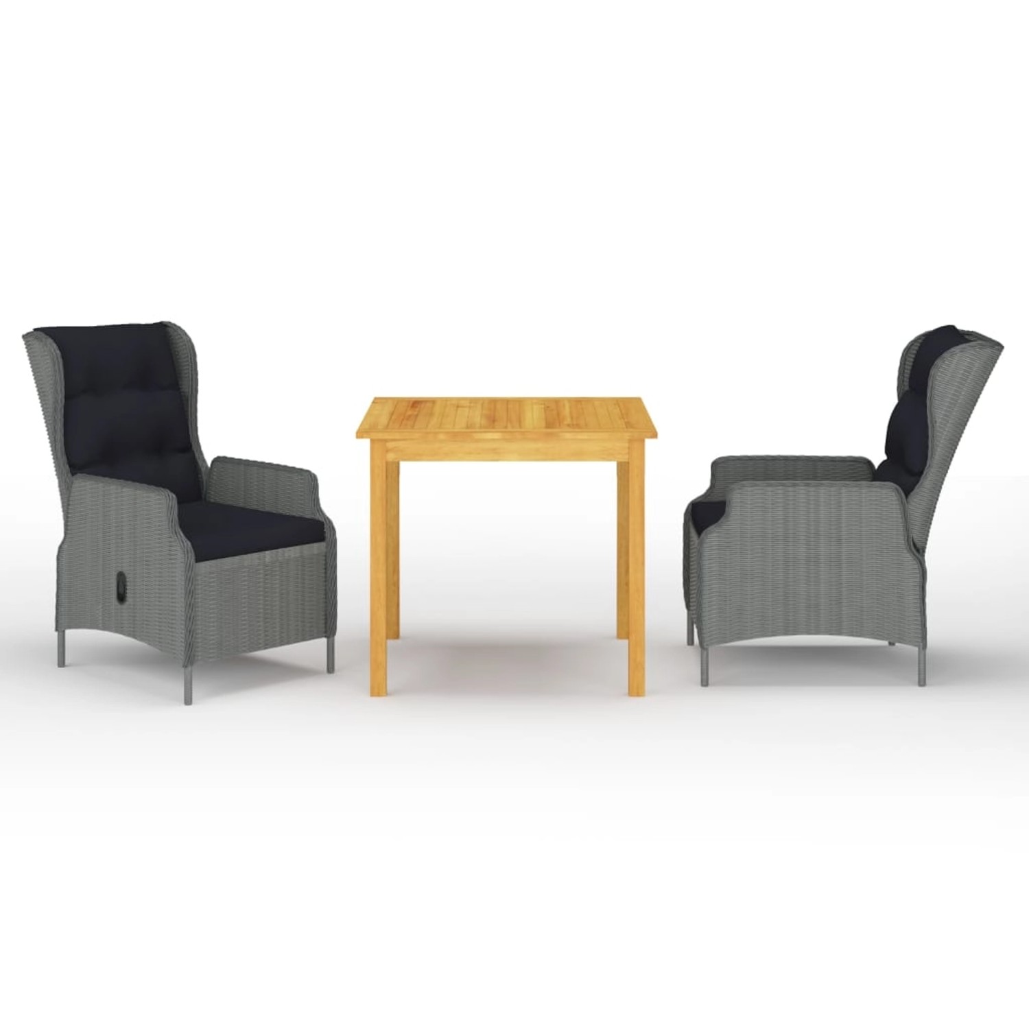 vidaXL 3-Tlg Garten-Essgruppe Hellgrau 3067745