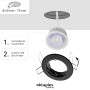 Oktaplex LED Einbauleuchte Sedan, 12er Set, schwarz, dimmbar, warmweiß. Details zu Leuchtmittelwechsel und Federbefestigung.